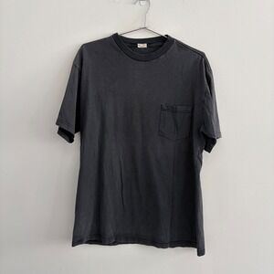 Vintage Union Line Mount Prospect Illinois Union Made Pocket T-Shirt Black M